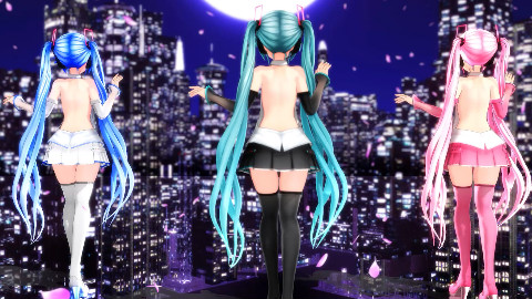 【MMD/つみ式】极乐净土 初音未来三人舞